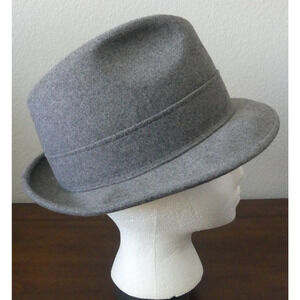 Men's VTG Penney's Marathon Gray Felt Size 7-1/8th Fedora Large Mobster
